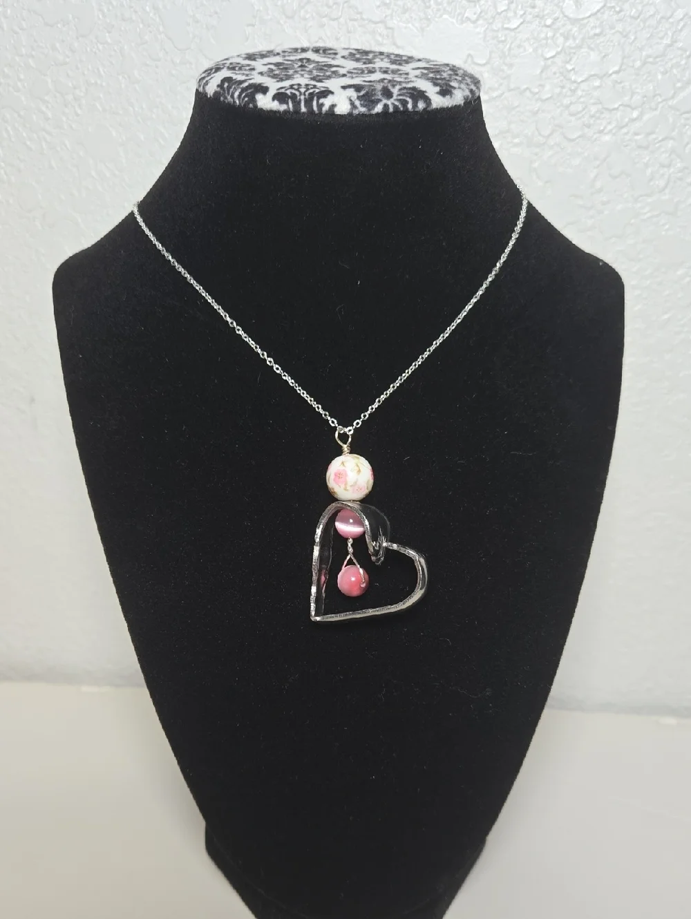 Handmade Vintage Spoon Heart Bead Necklace - Picture 1 of 7